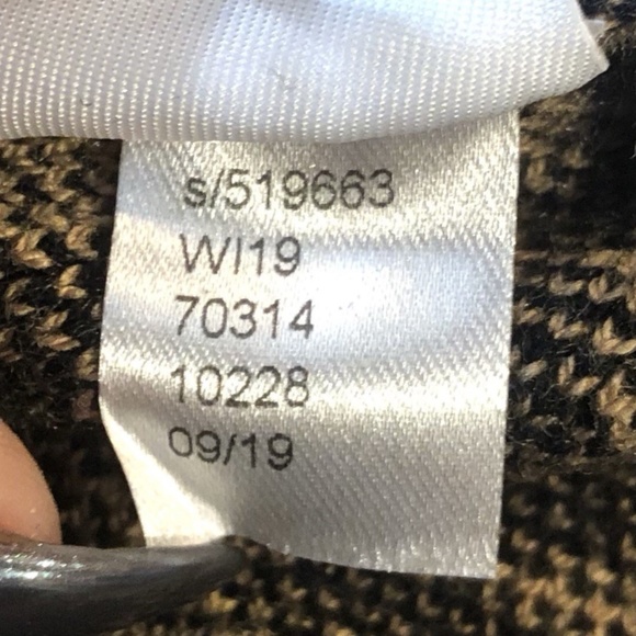 Ann Taylor Houndstooth Mock Neck Sweater Top Large Black Beige Long Sleeve Soft - Picture 16 of 16